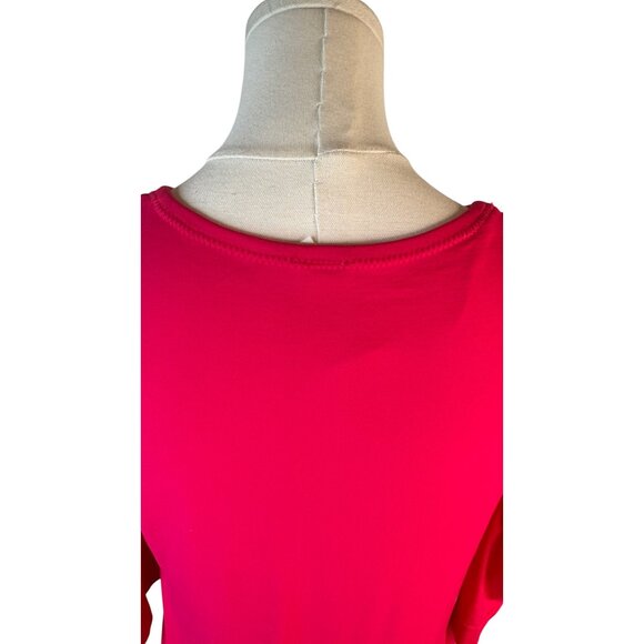 2/$30 Fabletics Medium Cutout Scoop Neckline Top Bubblegum Pink Nylon/Elastane - Picture 7 of 15